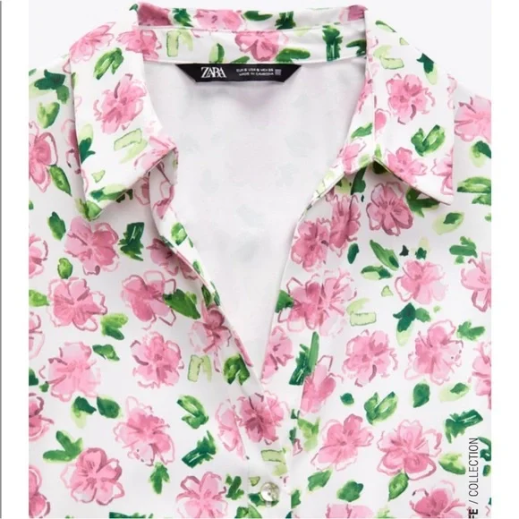 Zara RARE Floral blouse large NWT - Picture 3 of 7
